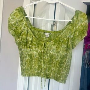 Green American Eagle crop top.